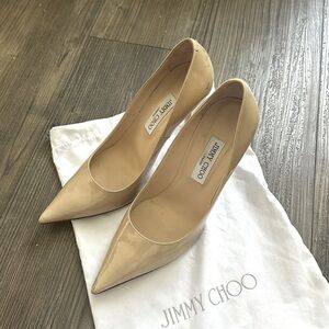 Jimmy Choo Nude Patent Leather Heels